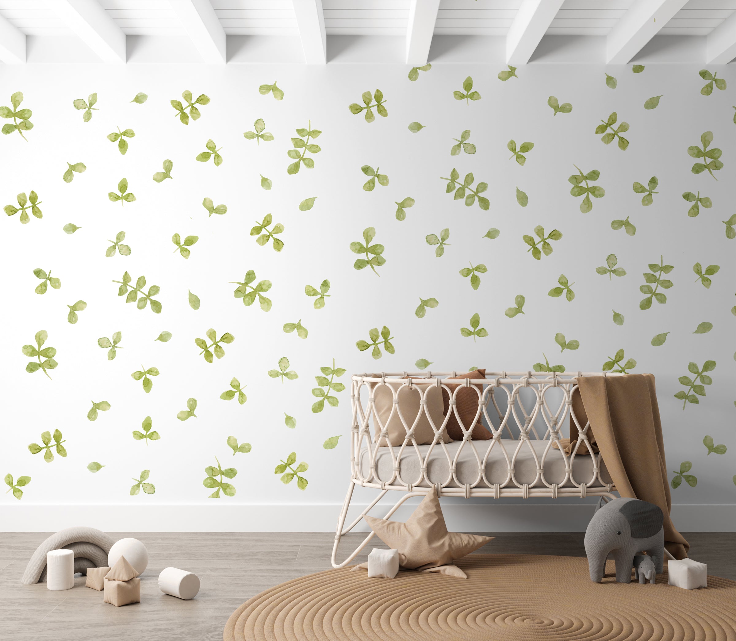 Nursery wall stickers leaves