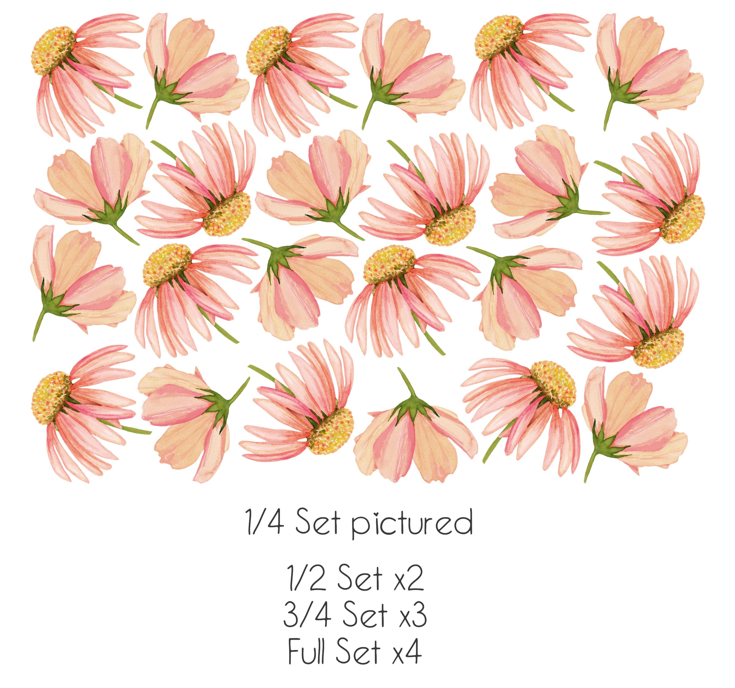 Peach Flowers - Wall Stickers