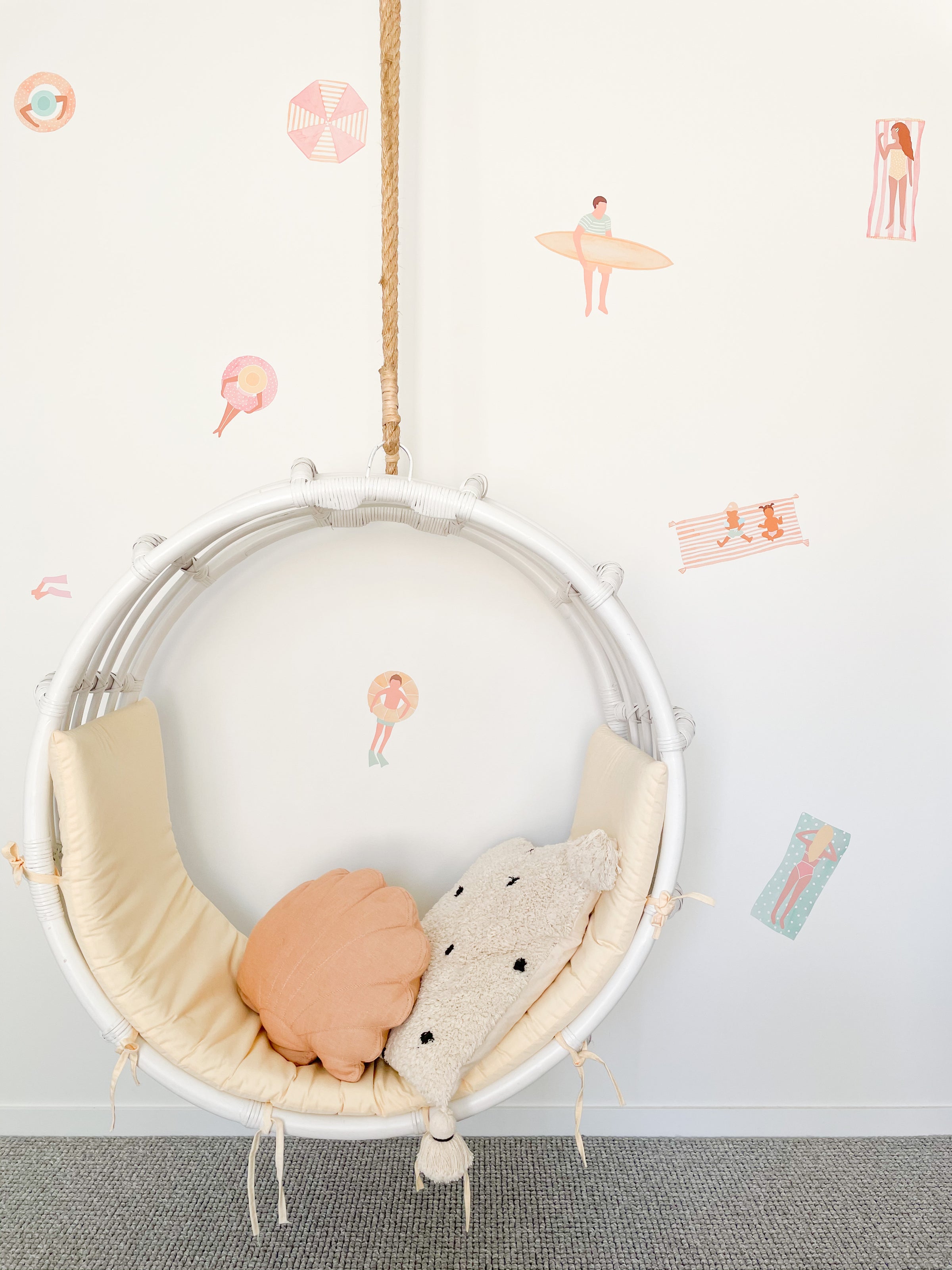 Kids removable beach theme wall stickers