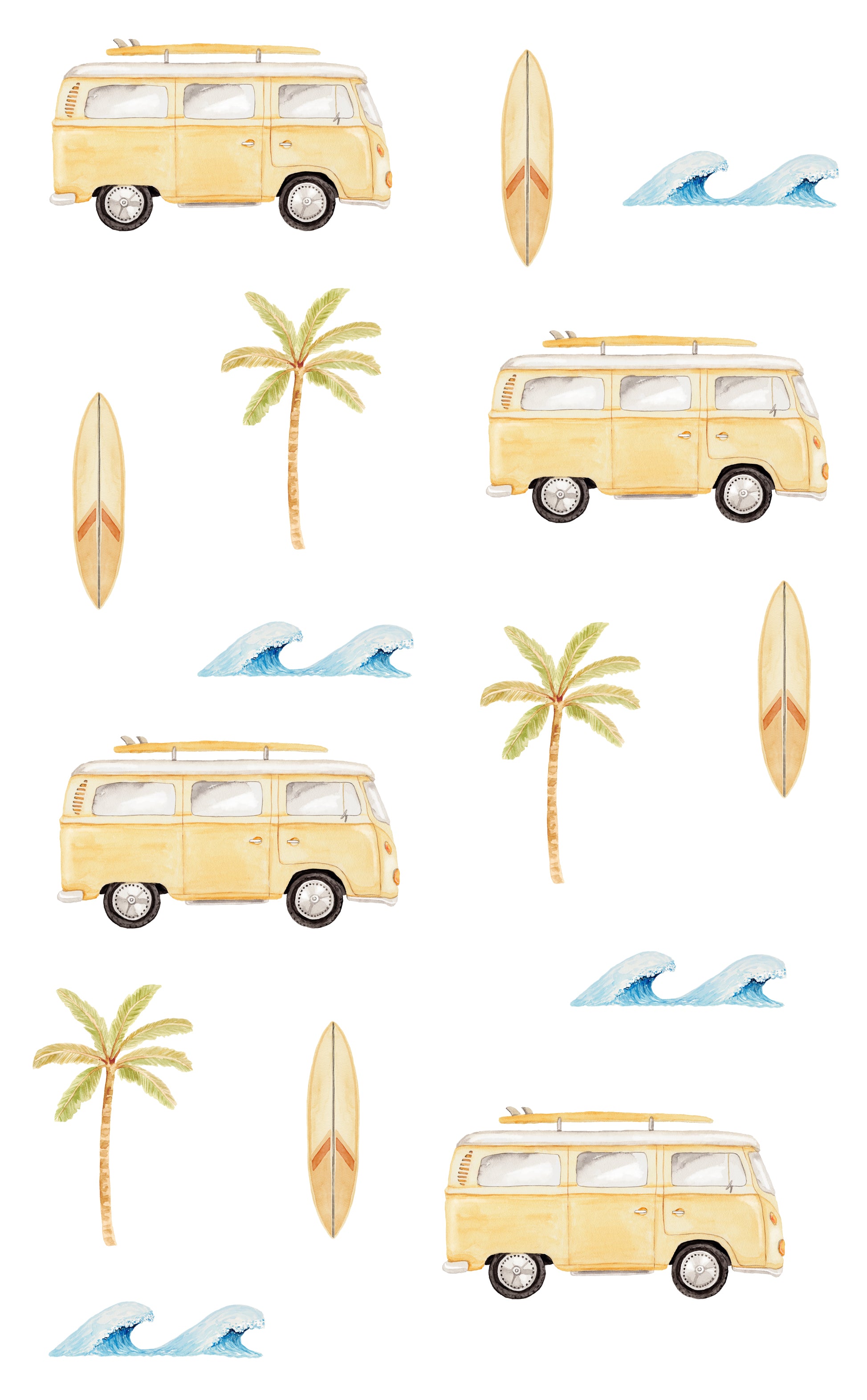 Kids Combi, Palms Trees, Surfboards wall stickers