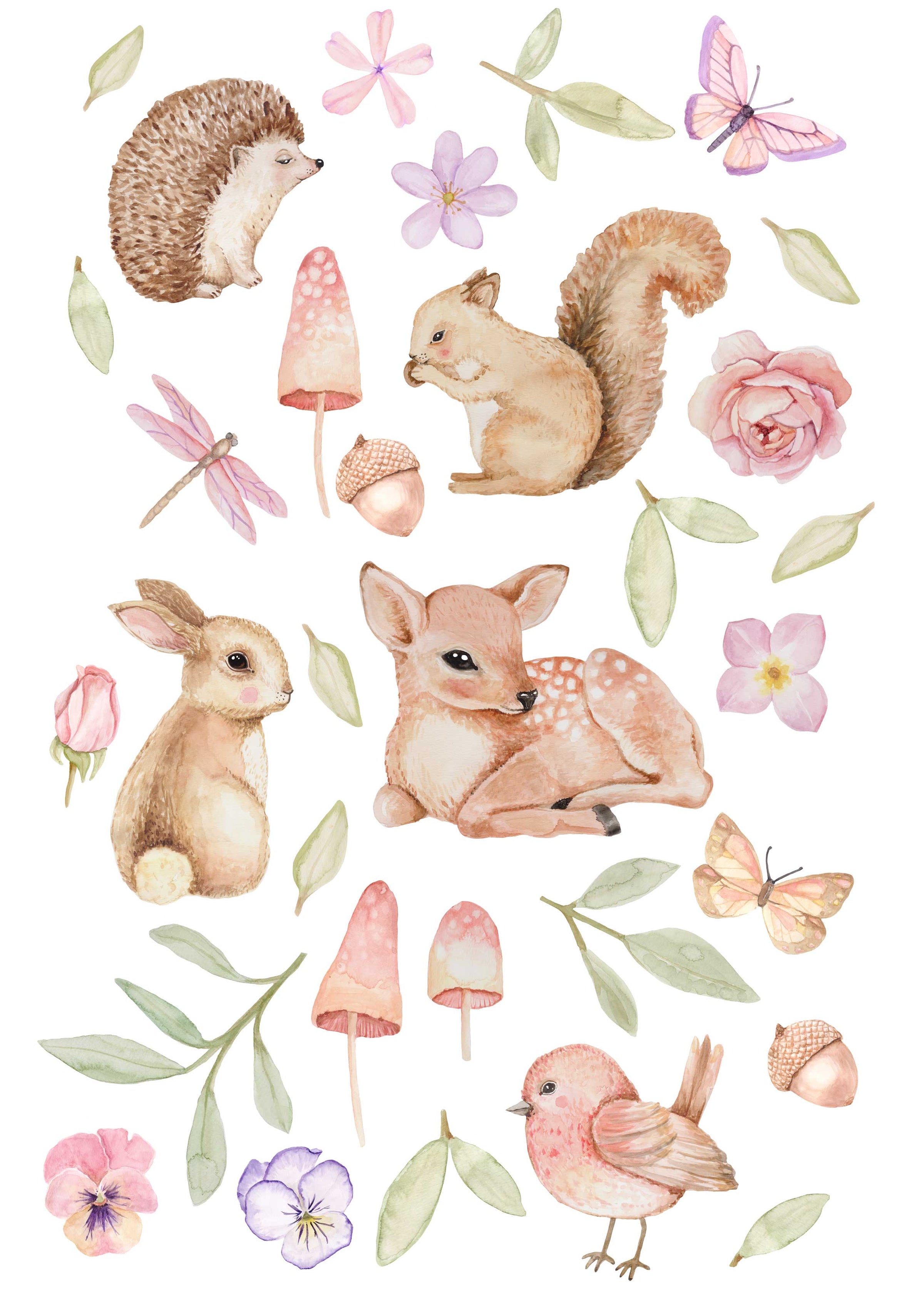 Kids woodland wall stickers for nursery, bedrooms and play spaces