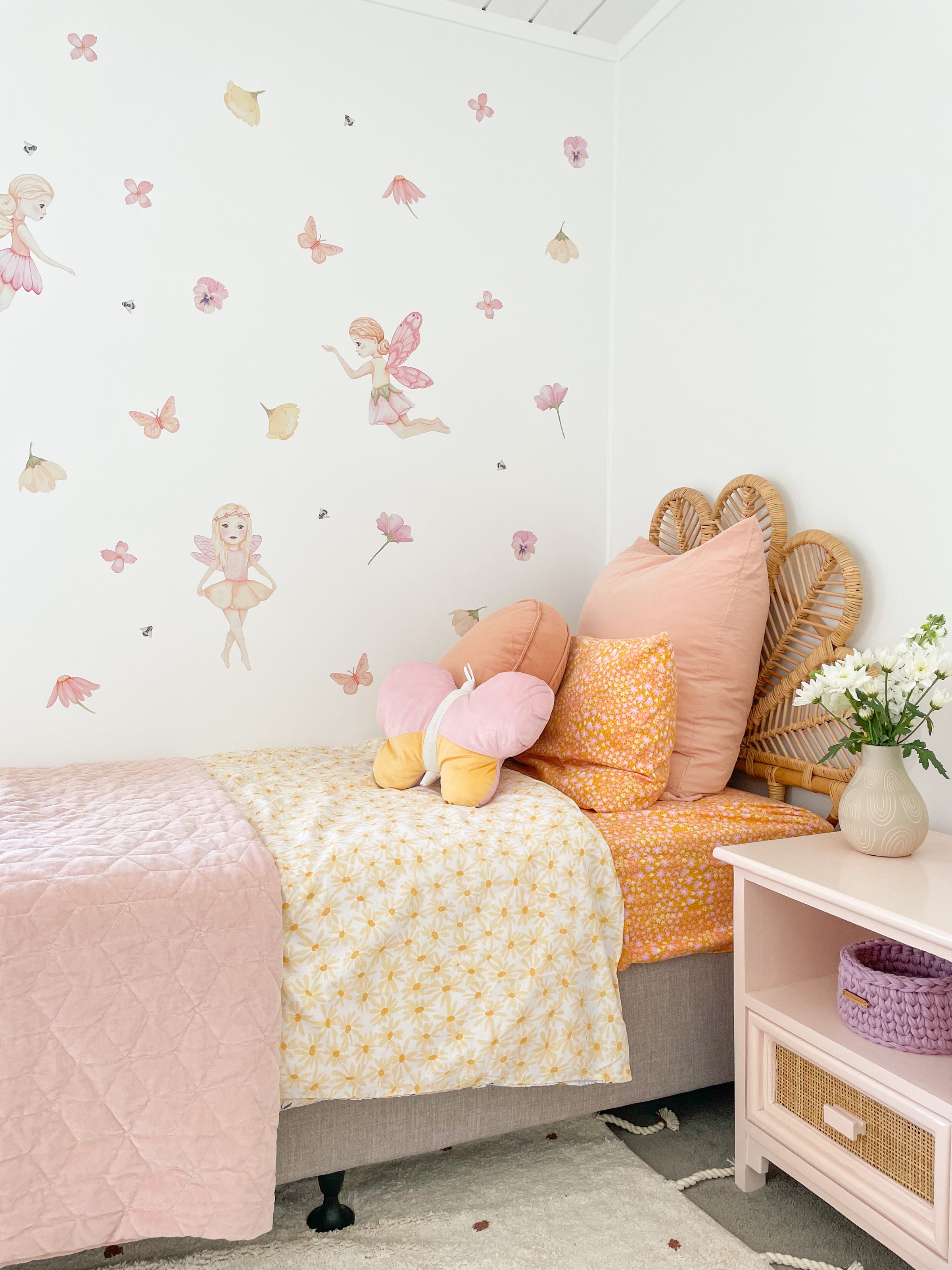 Magical girls bedroom with our fairy garden wall stickers
