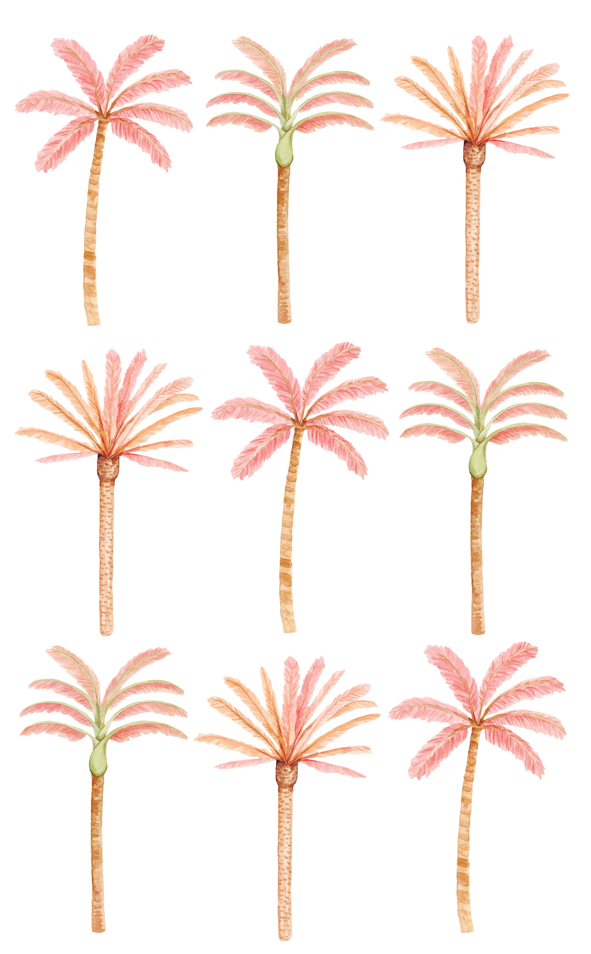 Pink palm tree wall stickers
