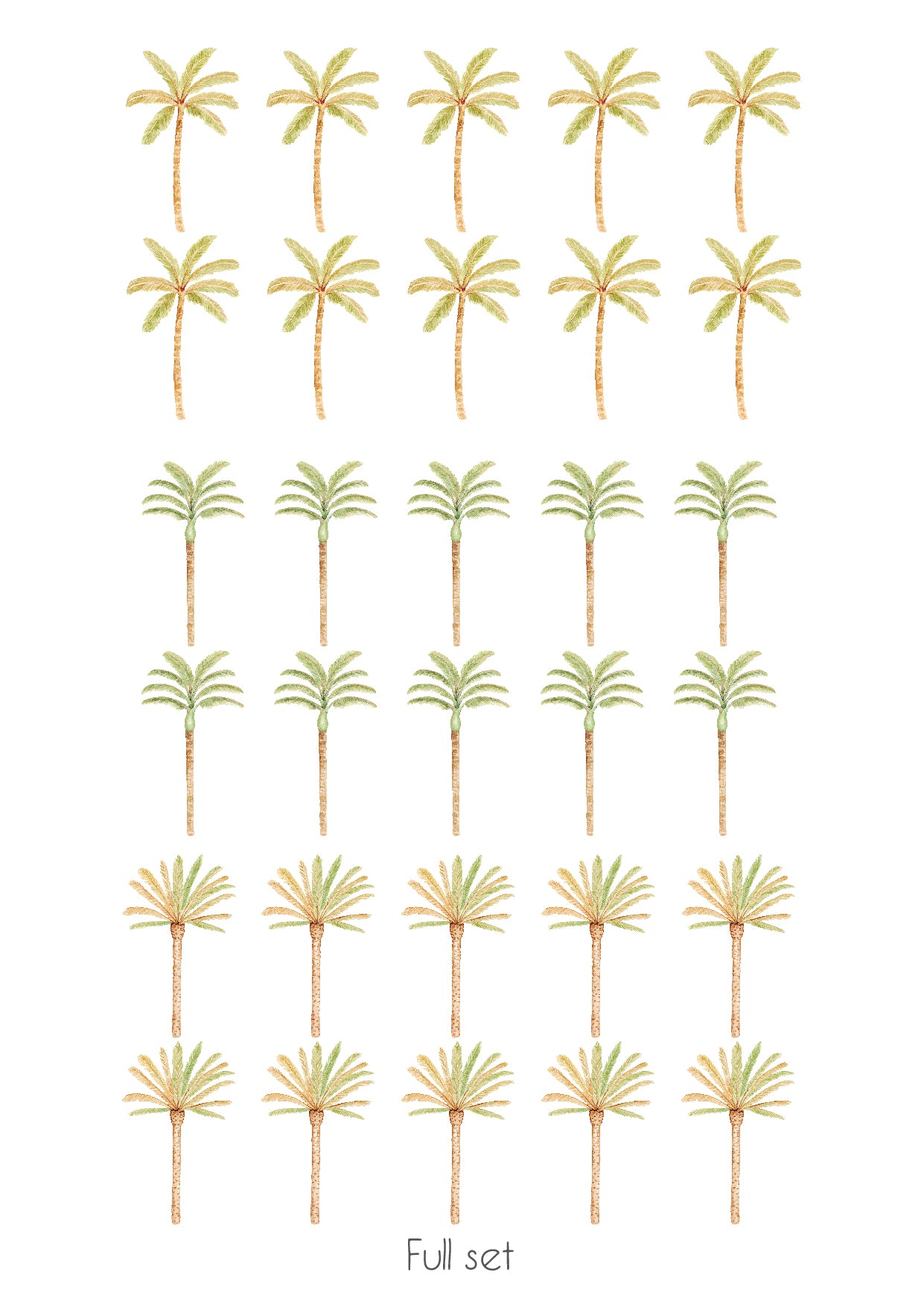Happy Palm Wall Stickers- Green Mixed