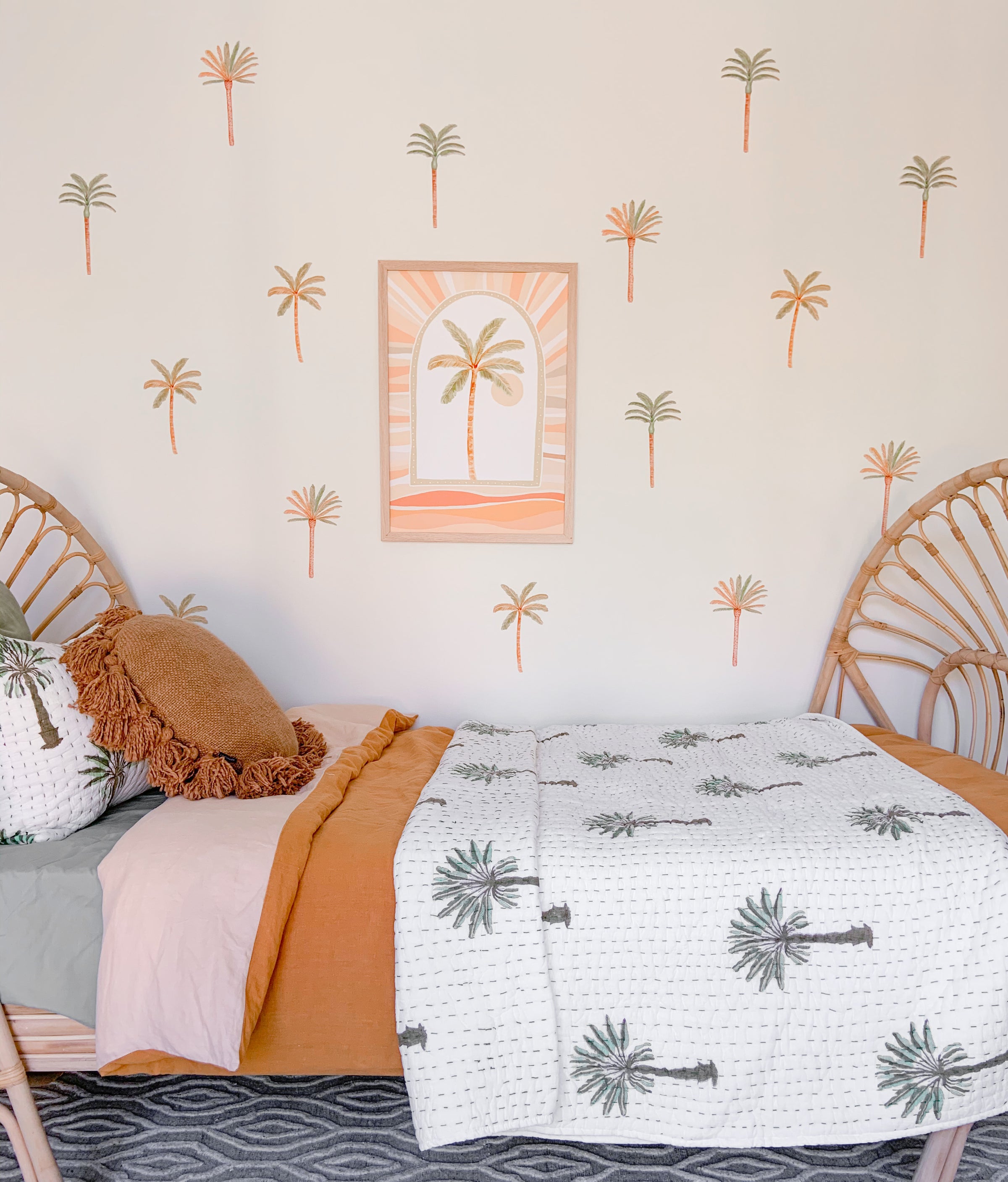 Happy Palm Wall Stickers- Green Mixed