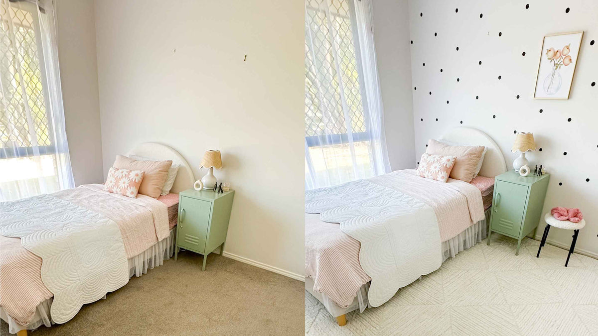 Before and after spot wall stickers