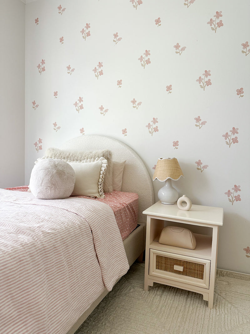 Vintage Flowers Pink - Wall Stickers