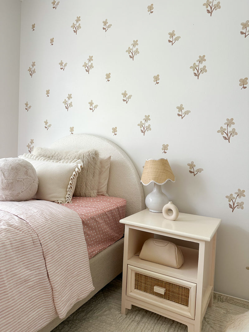 Vintage Flowers Beige - Wall Stickers