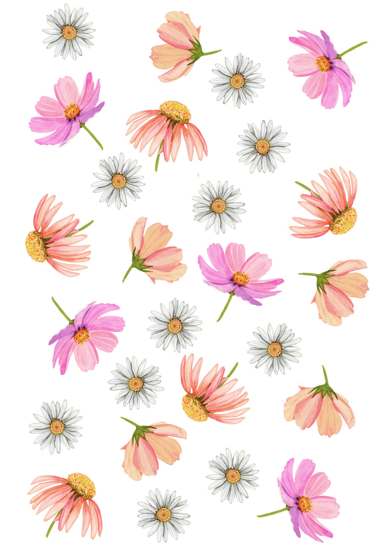 Reusable flowers wall stickers for Australian children's bedrooms.