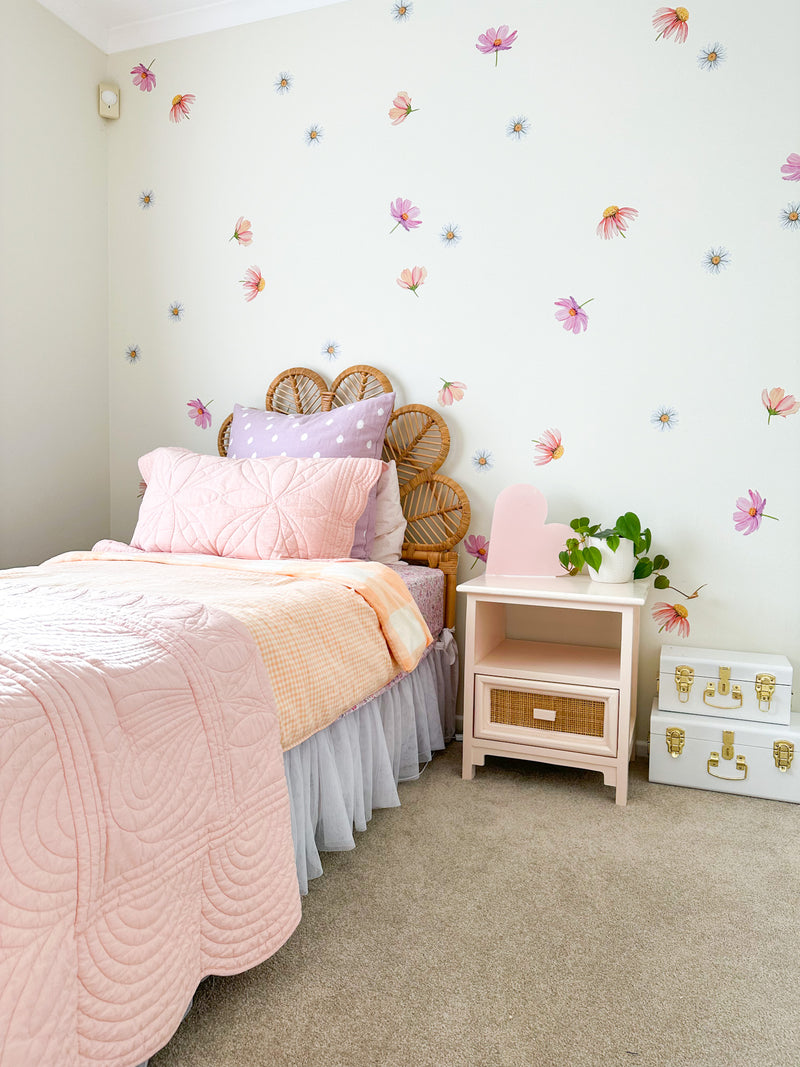 Flower wall stickers for girls bedrooms