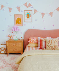 Girls bedroom purple flower wall stickers