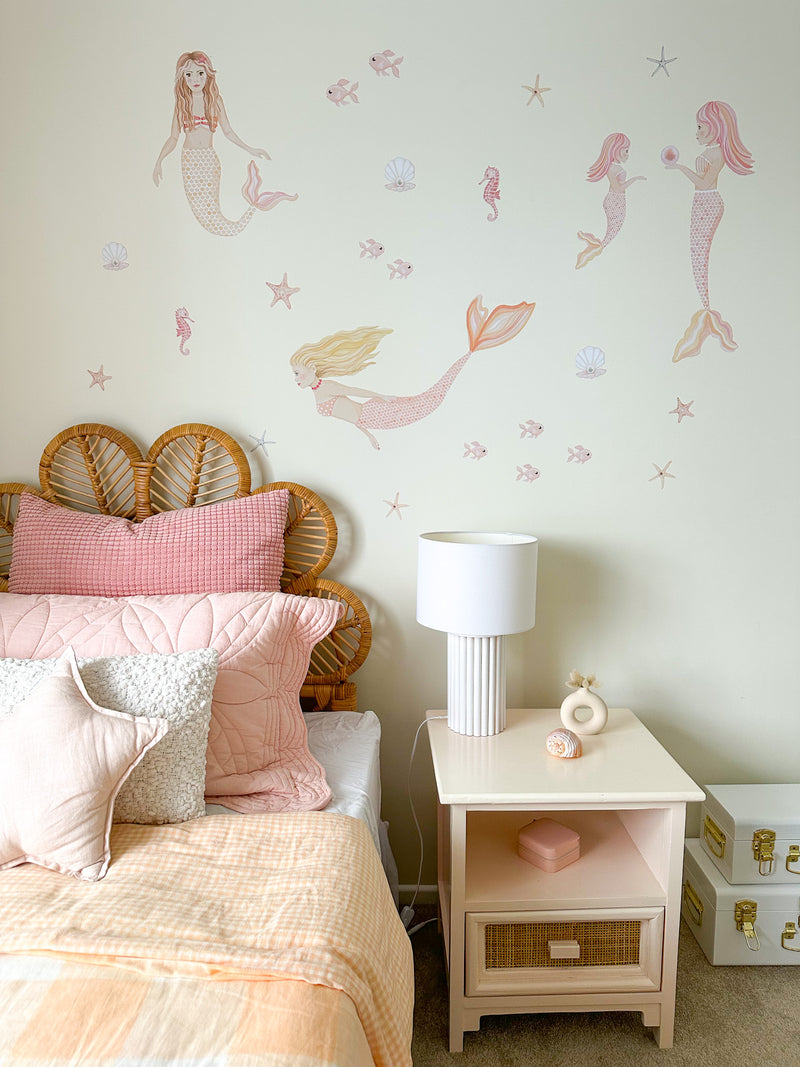 kids mermaid wall decals