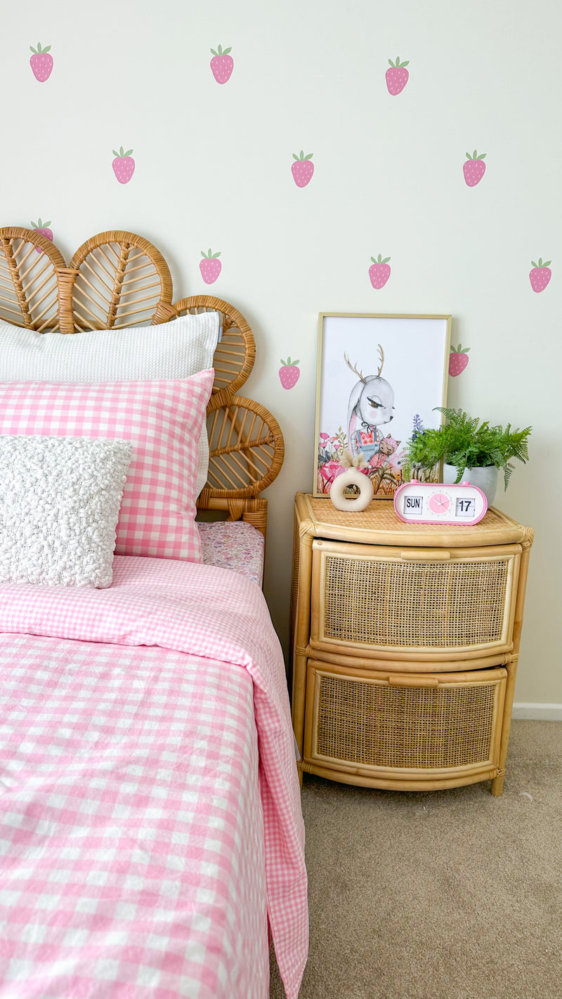 girls strawberry theme bedroom