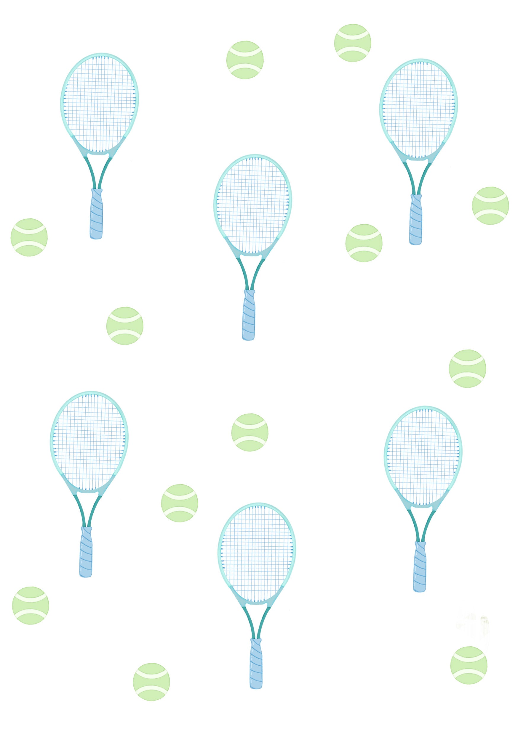 Tennis Wall Stickers - Blue