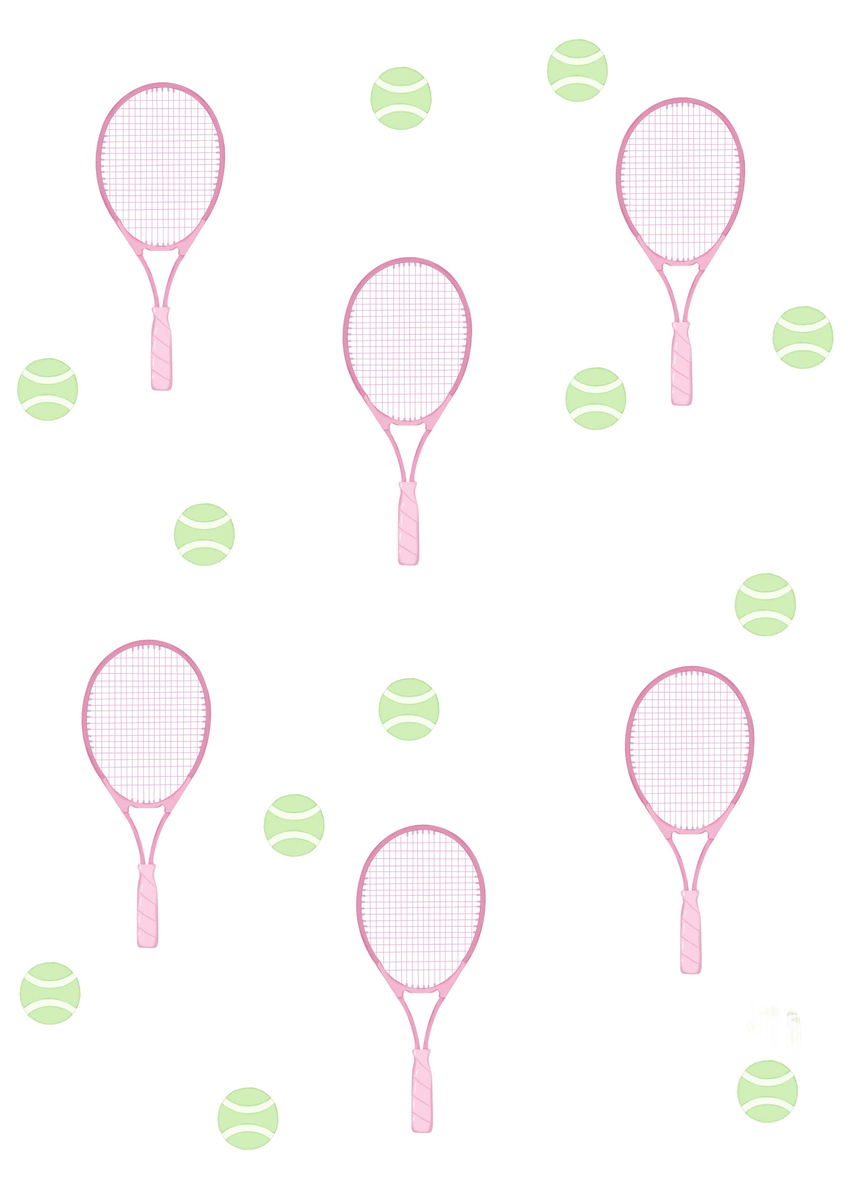 Tennis Wall Stickers - Pink