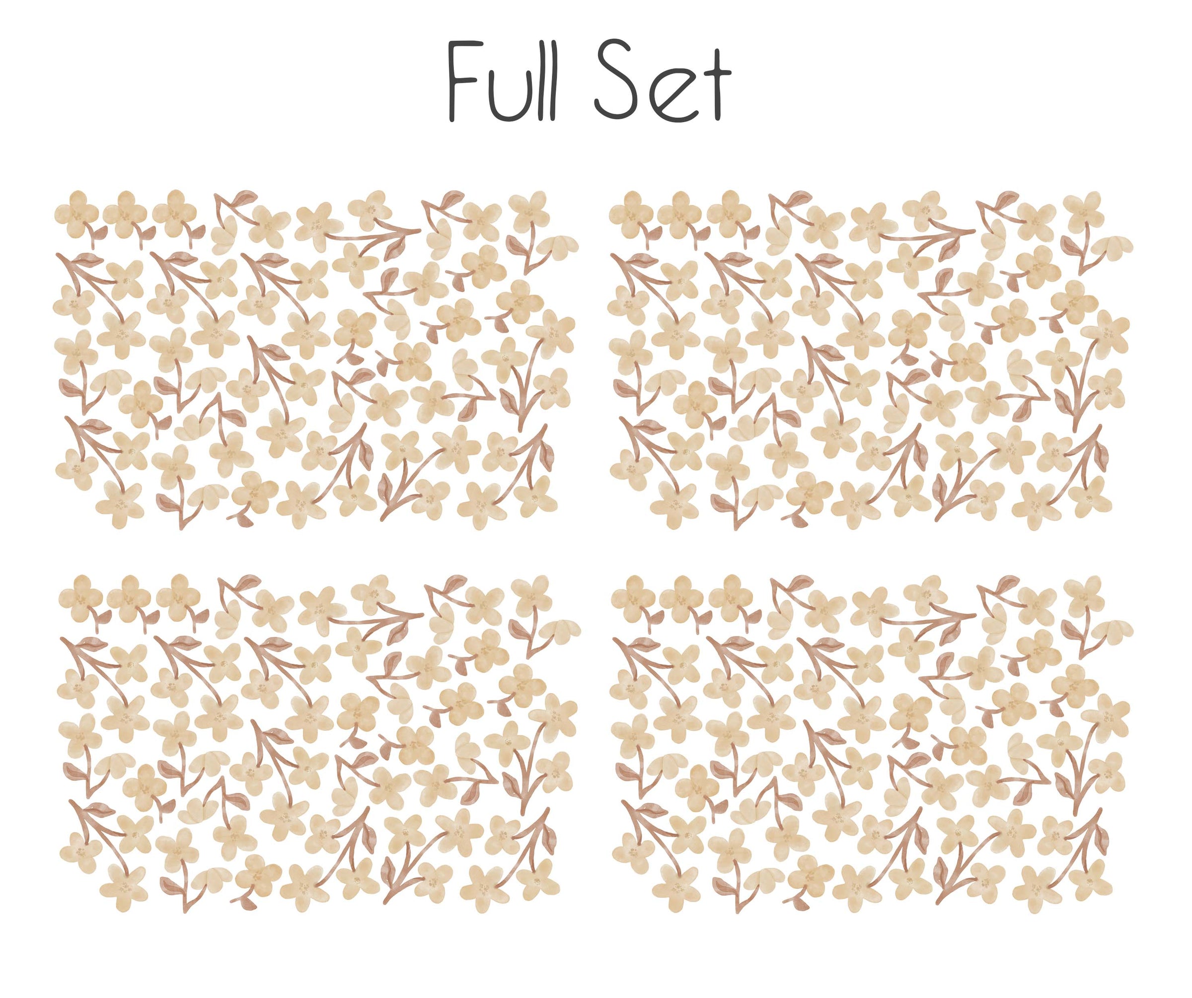 Vintage Flowers Beige - Wall Stickers