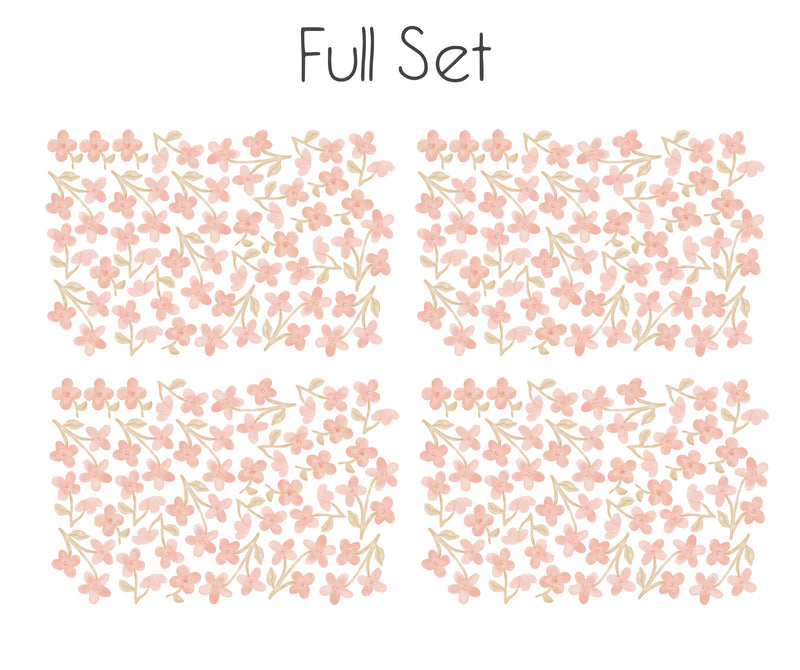 Vintage Flowers Pink - Wall Stickers