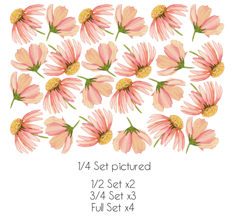 Peach Flowers - Wall Stickers