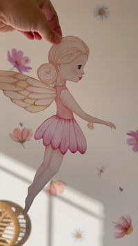 Magical fairy bedroom featuring our mini fairy wall decals
