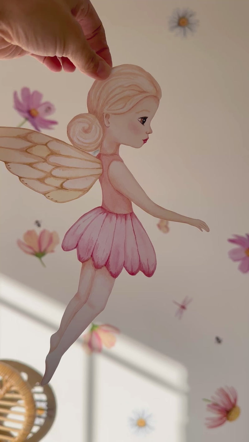 Magical fairy bedroom featuring our mini fairy wall decals