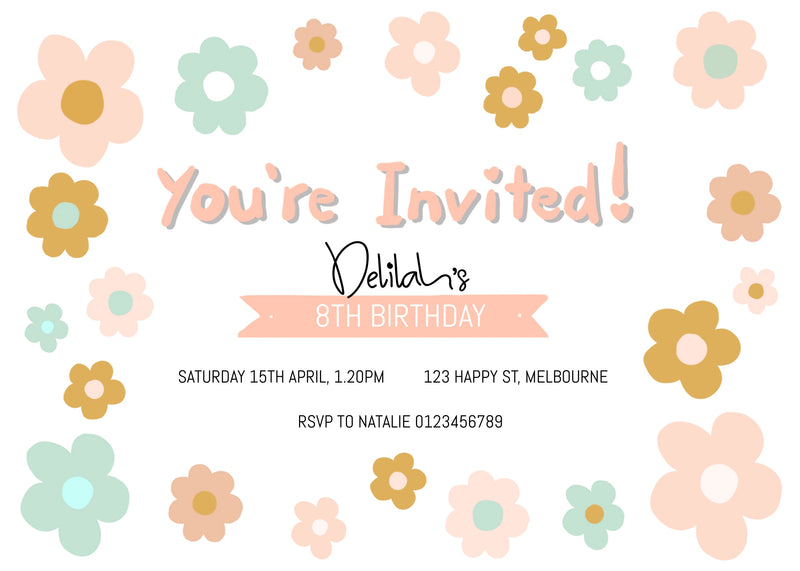 Flower Power Pastel Invitation