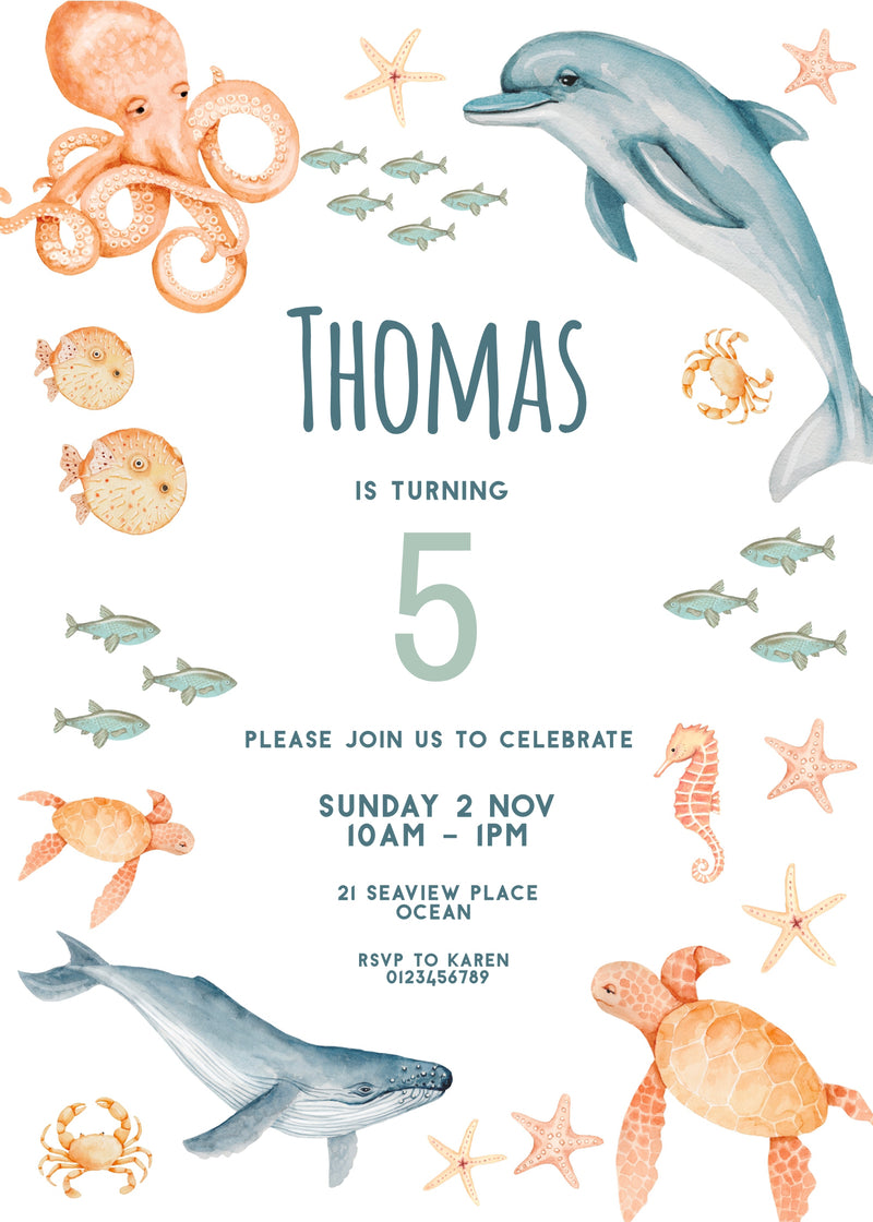 Under The Sea Invitation