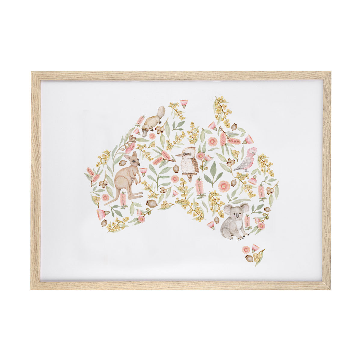 Australia Map Art print poster. Nursery Art
