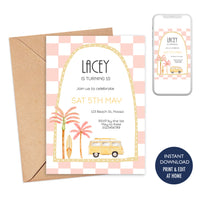 Combi Beach Invitation - Pink
