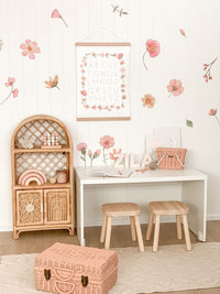 reusable flower wall stickers in this playroom