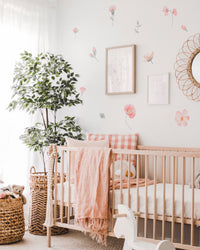 falling flower wall decals in girls nursery
