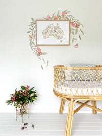 Flowering Gum Tree Wall Stickers - Pink