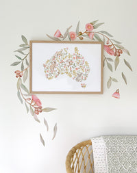 Flowering Gum Tree Wall Stickers - Pink