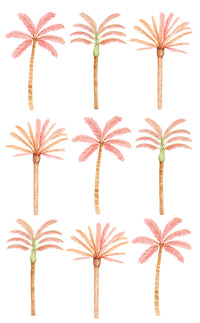 Pink palm tree wall stickers