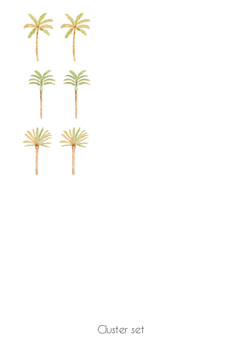 Happy Palm Wall Stickers- Green Mixed