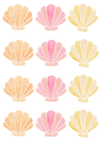 watercolour shell wall decals for kids rooms