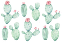Flowering Cactus Wall Stickers