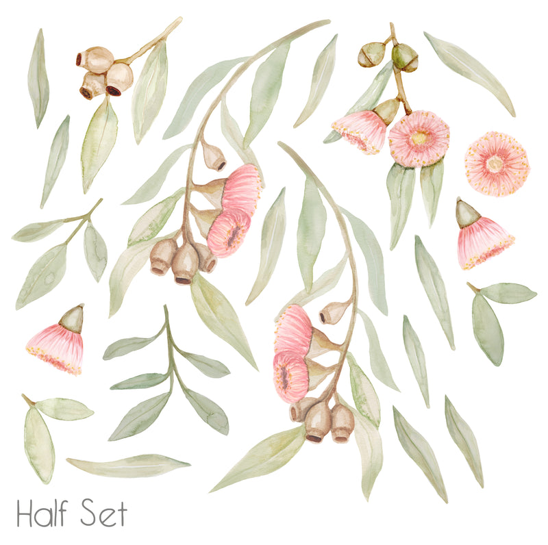 Flowering Gum Tree Wall Stickers - Pink