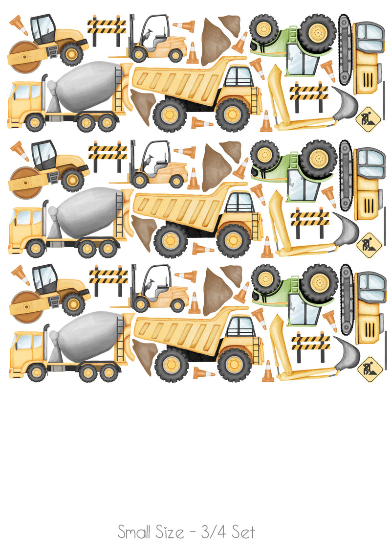 Construction Vehicle Wall Stickers