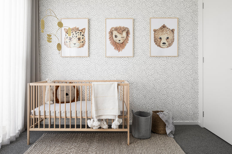 nursery artwork prints. Lion, cheetah and bear.